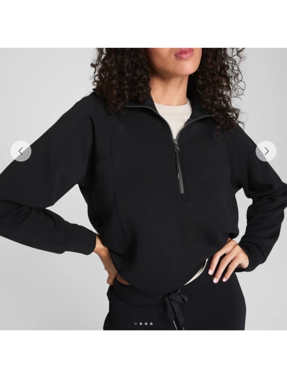 SPANX Black Half-Zip Pullover Sweatshirt